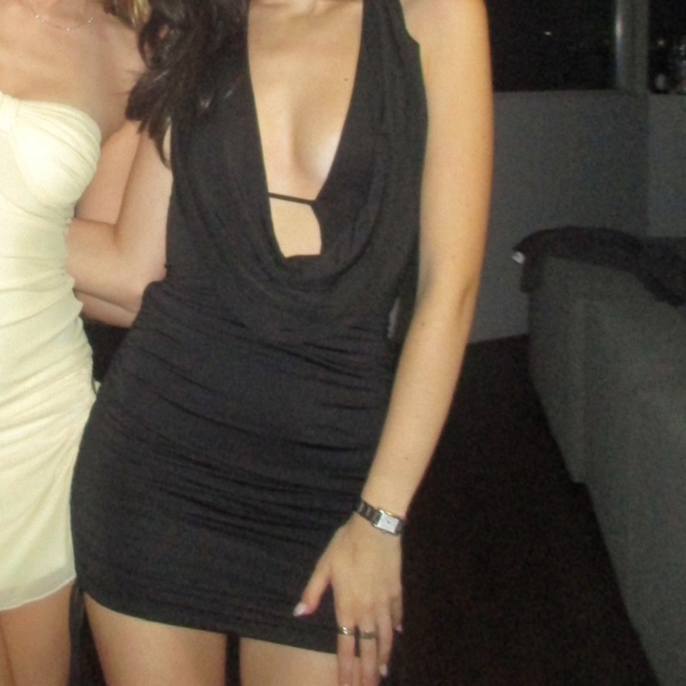 Oh Polly Black Strapless Bodycon Mini Dress
